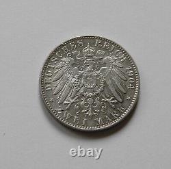 Saxony 2 Mark 1904 Georg, J. 129, Mint State / UNC