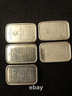 Silver 5 1 Troy Ounce A Mark Loaf Bars 1981 Some Toning Super Rare Bars Lot 11