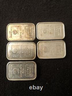 Silver 5 1 Troy Ounce A Mark Loaf Bars 1981 Some Toning Super Rare Bars Lot 13