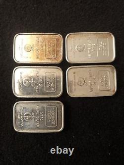 Silver 5 1 Troy Ounce A Mark Loaf Bars 1981 Some Toning Super Rare Bars Lot 15