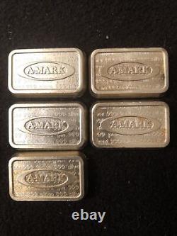 Silver 5 1 Troy Ounce A Mark Loaf Bars 1981 Some Toning Super Rare Bars Lot 16