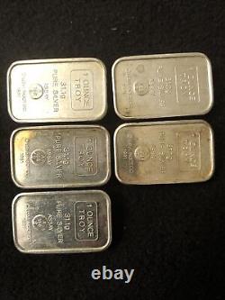 Silver 5 1 Troy Ounce A Mark Loaf Bars 1981 Some Toning Super Rare Bars Lot 17