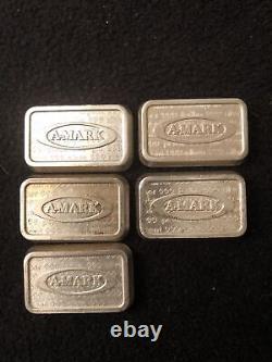 Silver 5 1 Troy Ounce A Mark Loaf Bars 1981 Some Toning Super Rare Bars Lot 18