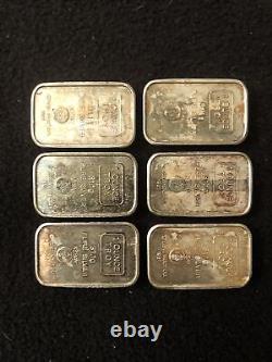 Silver 6 1 Troy Ounce A Mark Loaf Bars 1981 Very Toned Super Rare Bars Lot 9