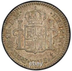 Silver Coin Mexico One Real 1799 FM Charles IIII of Spain Mint Mark Mo MS62