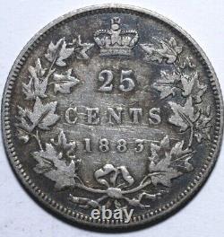Silver Error Coin 1883 H Canada Heaton Mint Mark Upside Down H On Obverse