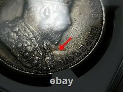 Straits Settlements Dollar 1903 Edward VII KM# 25 Raised Mintmark Die Crack Mint