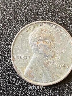 Two 1943 Silver Steel Lincoln Wheat Penny Cent No Mint Mark Magnetic