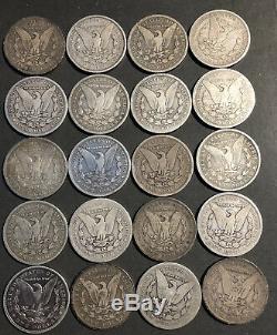 US Morgan Silver Dollar Roll 20-CT Circulated Mixed Dates & Mint Marks