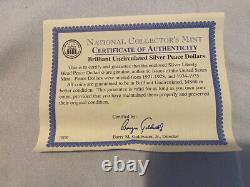 US Peace 3 coin Mint Mark Set, Brilliant, Uncirculated, In Capsules, Box and COA