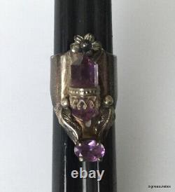 Vintage Ring MARKED Carol Felley 925 STERLING SILVER Size 6.5 Amethyst lot i