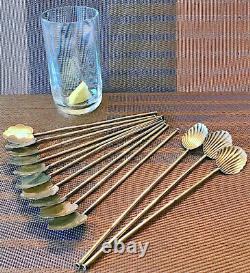Vintage STERLING SILVER SIPPER MINT JULEP STRAW SPOONS MARKED MEXICO. 925