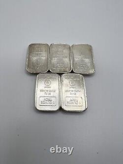 Vintage Silver 1 oz Bar A-Mark Chubbies Lot Of 5