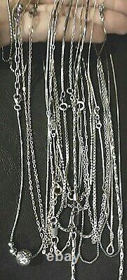 Vintage Sterling Silver Lot of 14 complete Necklaces Marked. 925 NOT SCRAP EUC